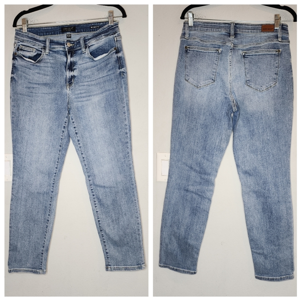 Judy Blue Boyfriend Jeans Women's Size 9/29 Stretch Denim Light Wash Medium Wash